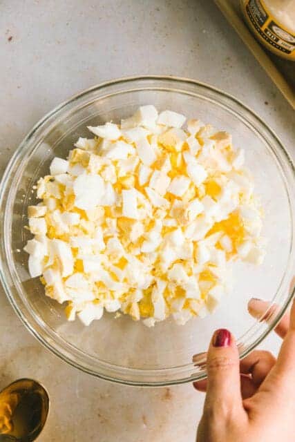 chopped hard boiled eggs