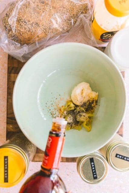 making mayo topping for the tomato sandwich recipe