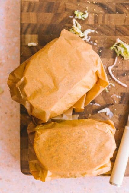 wrapped sandwiches ready to be eaten