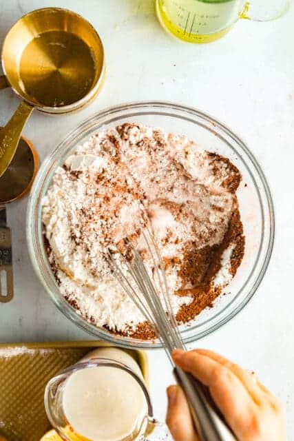 Whisk until entirely cohesive so there are no hidden pockets of sugar or cocoa