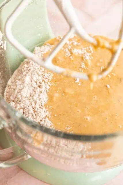dry cake mixture ingredients ready to mix