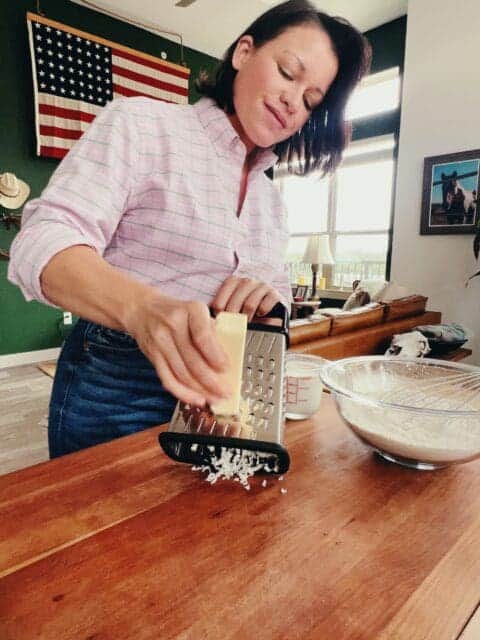 grating butter to incorporate into scones