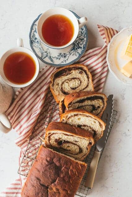 is there anything better than a cup of hot tea and a warm, fresh loaf of bread for breakfast? nope!
