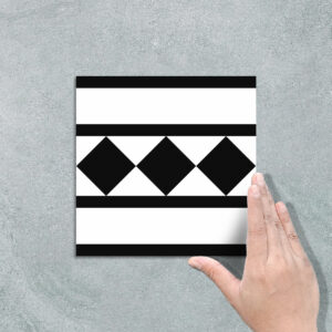 VICTORIAN B&W BORDER - PATTERN TILE