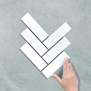 HERRINGBONE XXL WHITE - MOSAIC