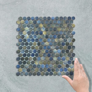 PENNY ROUND DARK BLUE MIX - MOSAIC