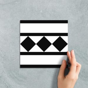 VICTORIAN B&W BORDER - PATTERN TILE