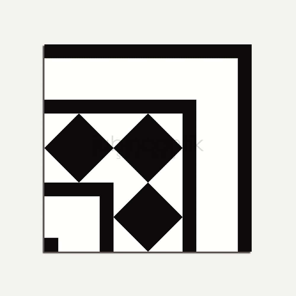 Hover image for VICTORIAN B&W CORNER - PATTERN TILE