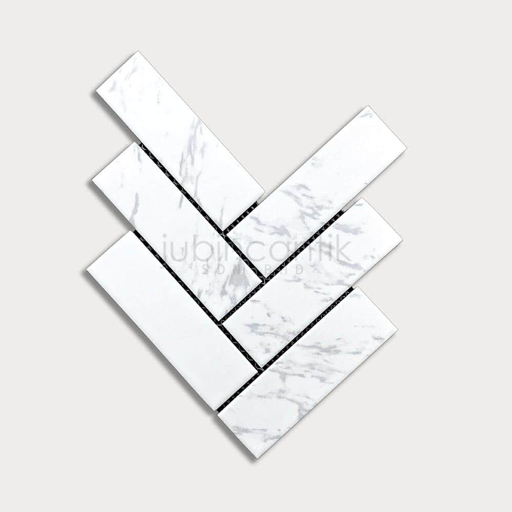 Hover image for HERRINGBONE XXL CARRARA - MOSAIC
