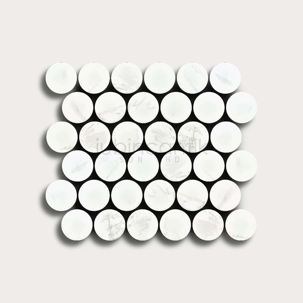 Hover image for PENNY ROUND XXL CARRARA - MOSAIC