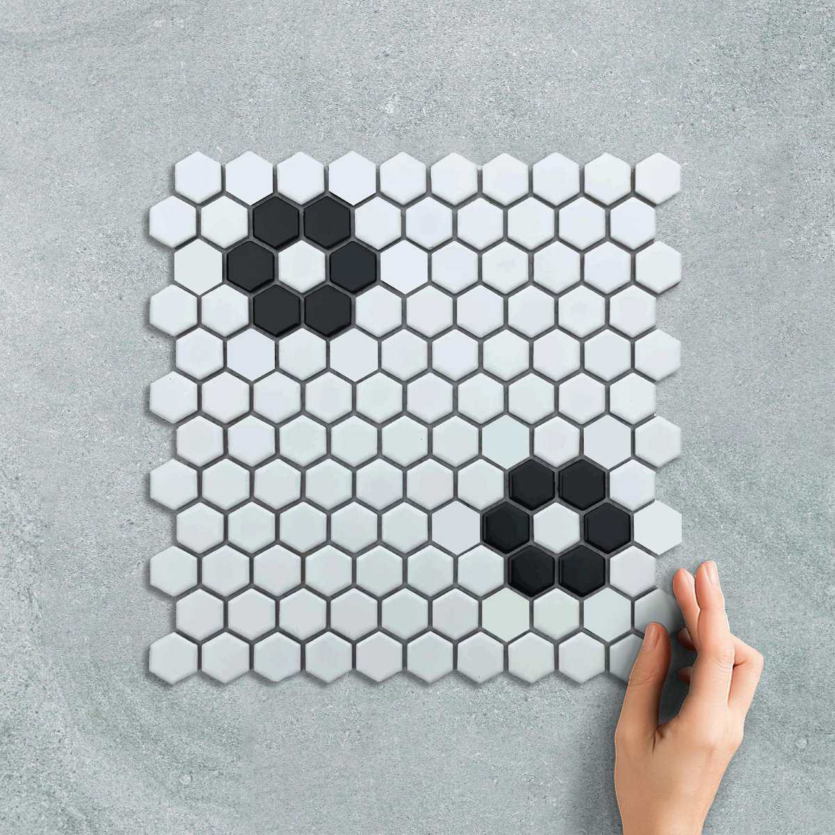 HEX FLORAL B&W (2) - MOSAIC