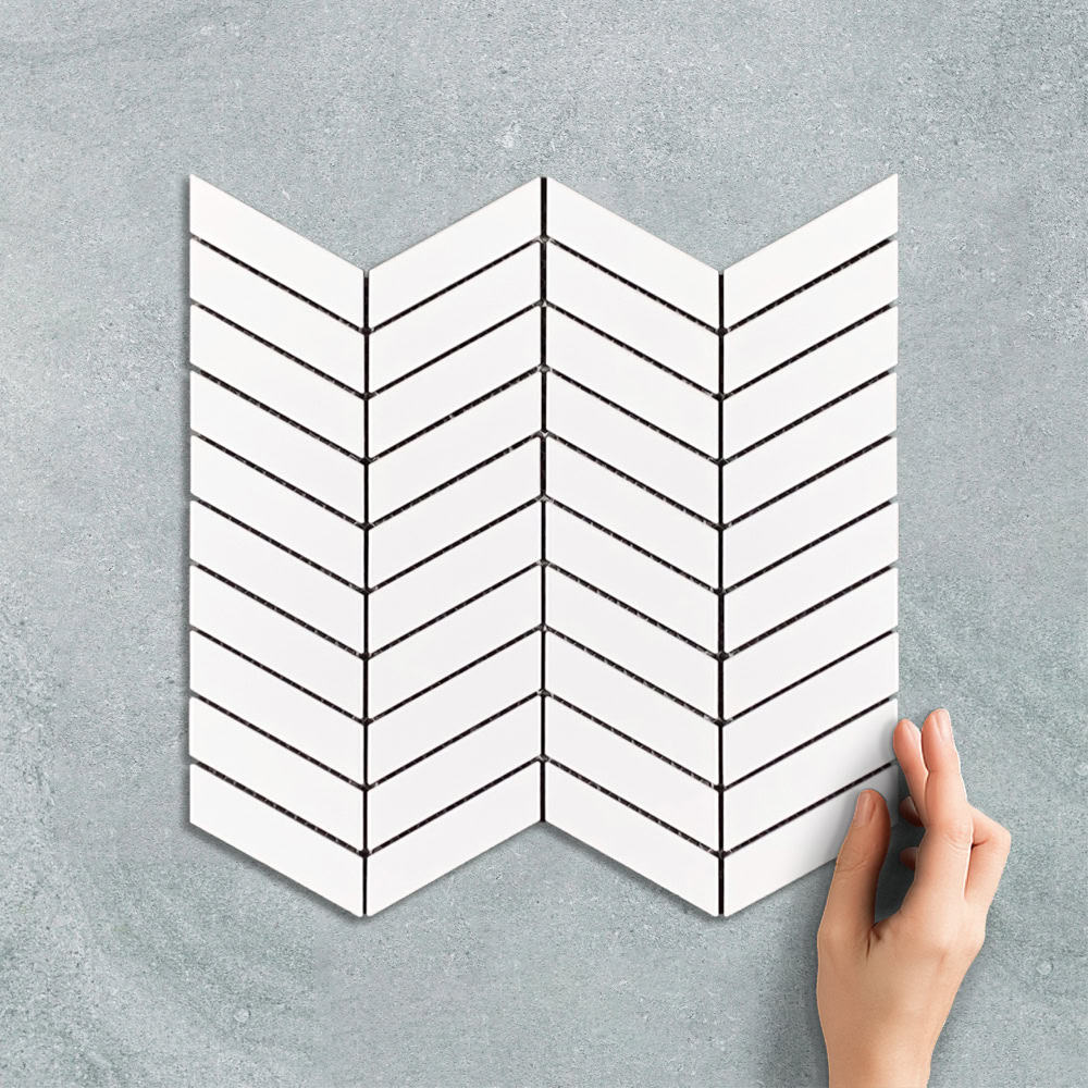 MINI CHEVRON WHITE - MOSAIC