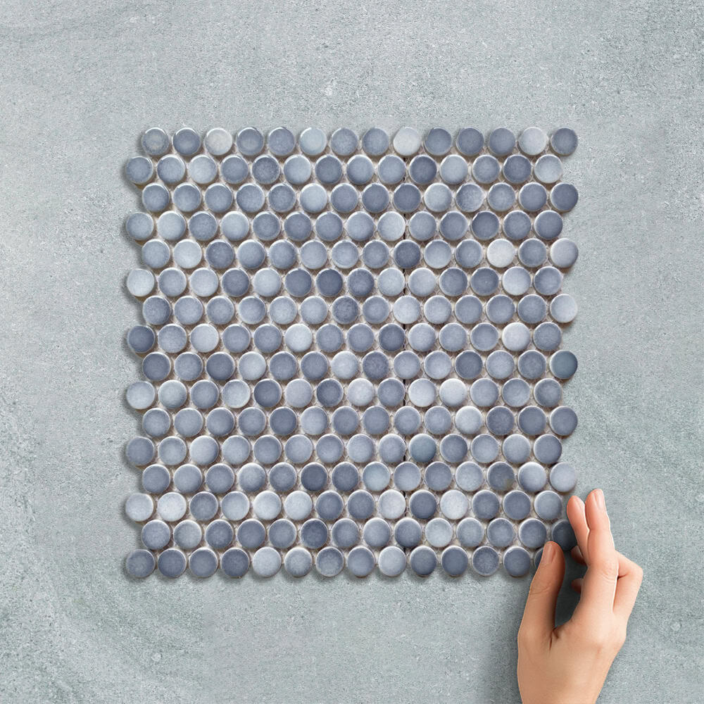 PENNY ROUND GREY MIX - MOSAIC