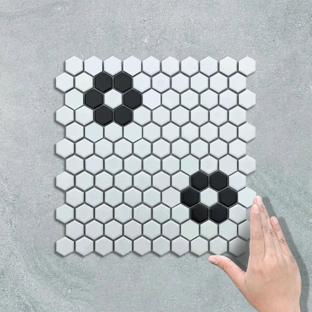 HEX FLORAL B&W (2) - MOSAIC