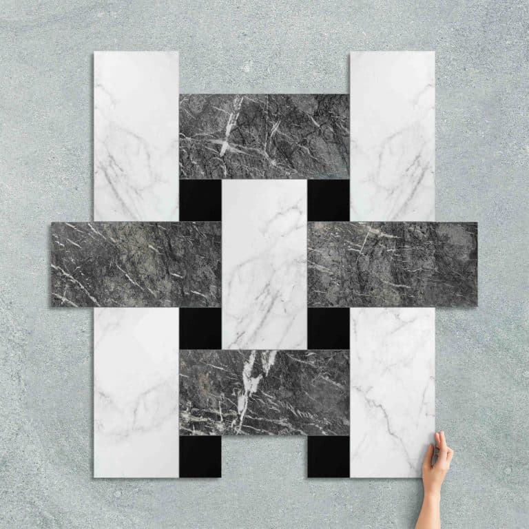 BASKETWEAVE PIETRA B&W (POLISHED)