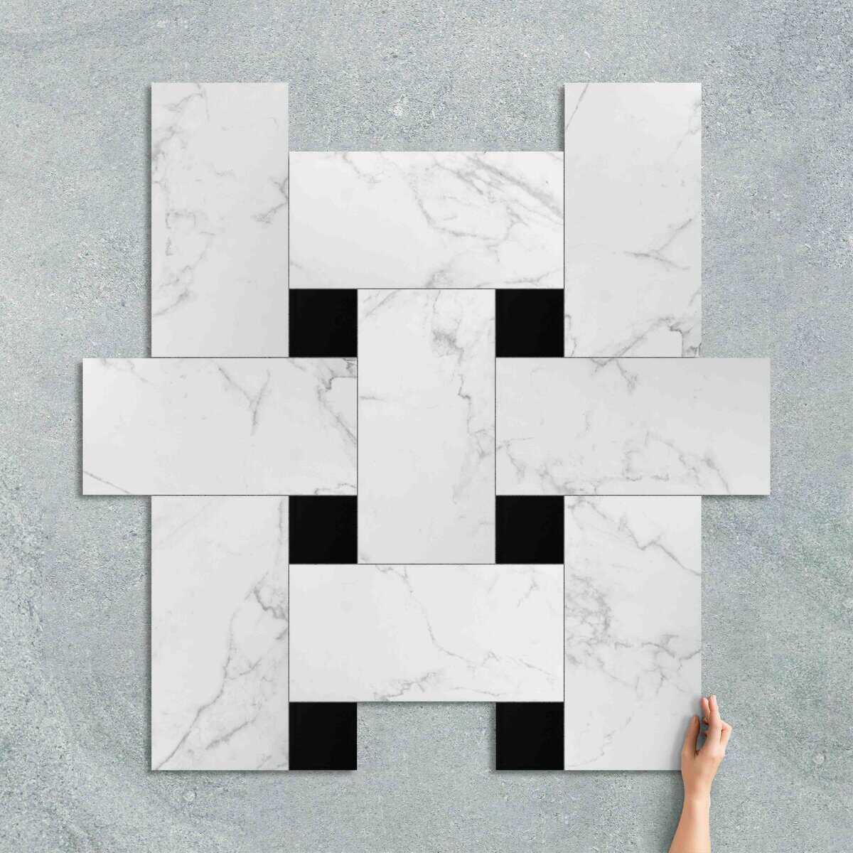 BASKETWEAVE PIETRA WHITE (MATT)