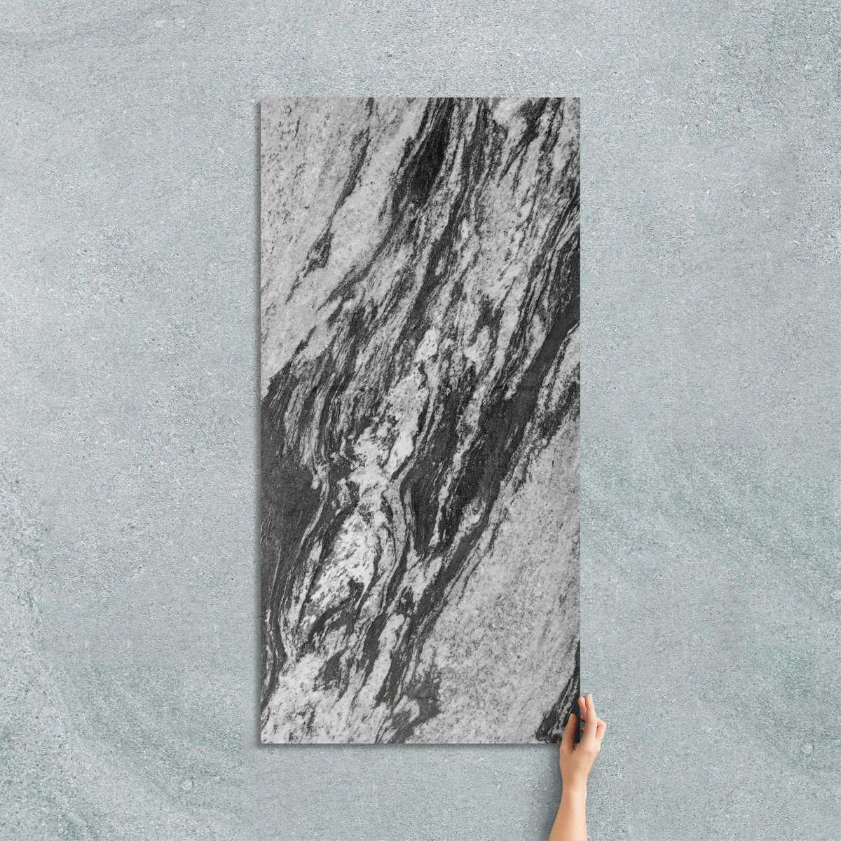 SILVER BLACK GRANITE MARBLE LOOK TILE - MARBLE