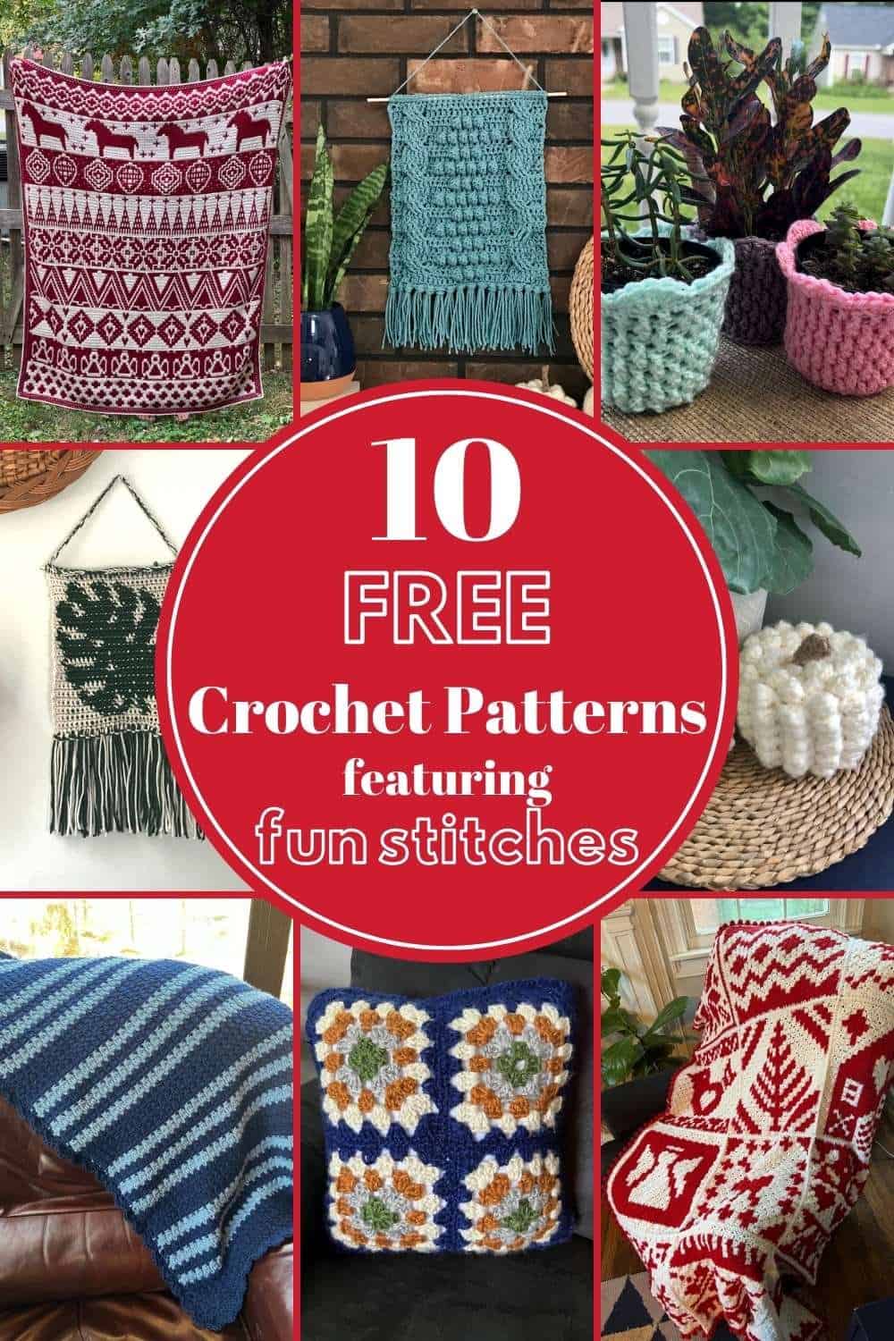 10 free crochet patterns using interesting stitches by juniper and oakes