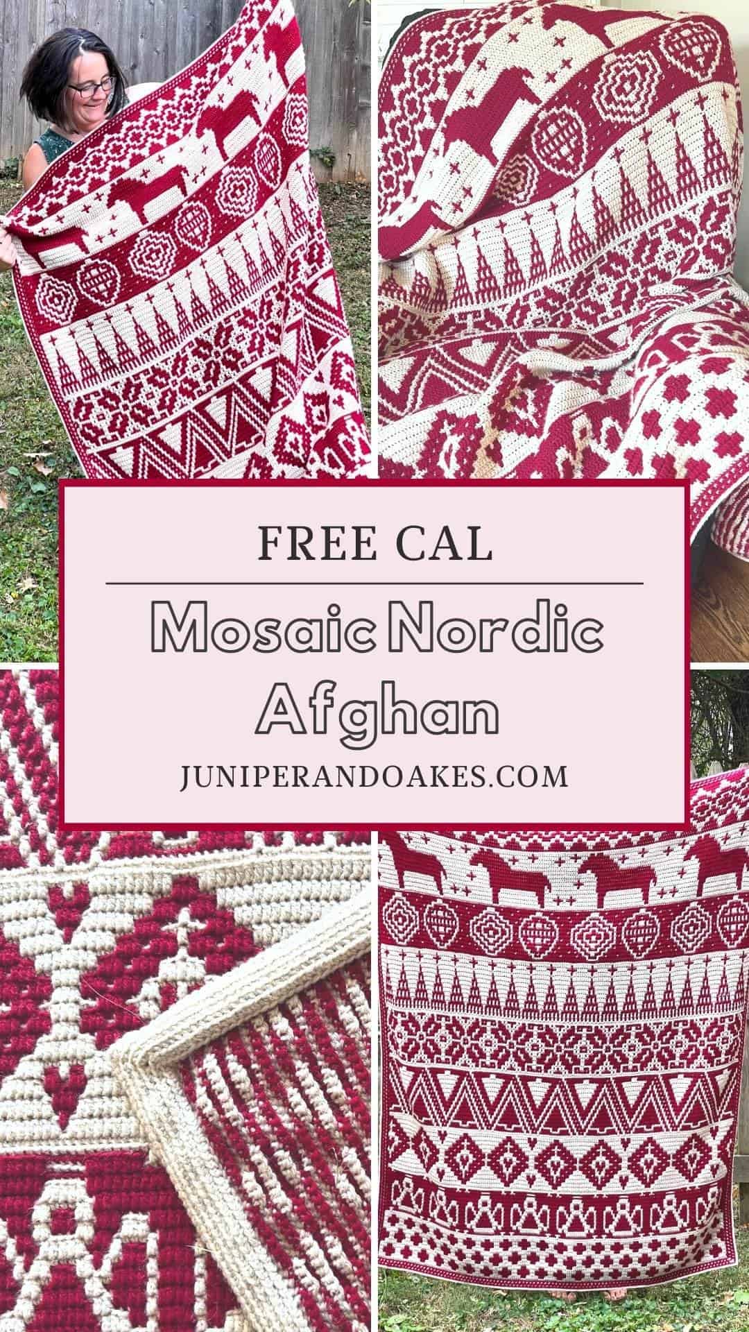 Mosaic Nordic Afghan Free Crochet Along by Juniper and Oakes