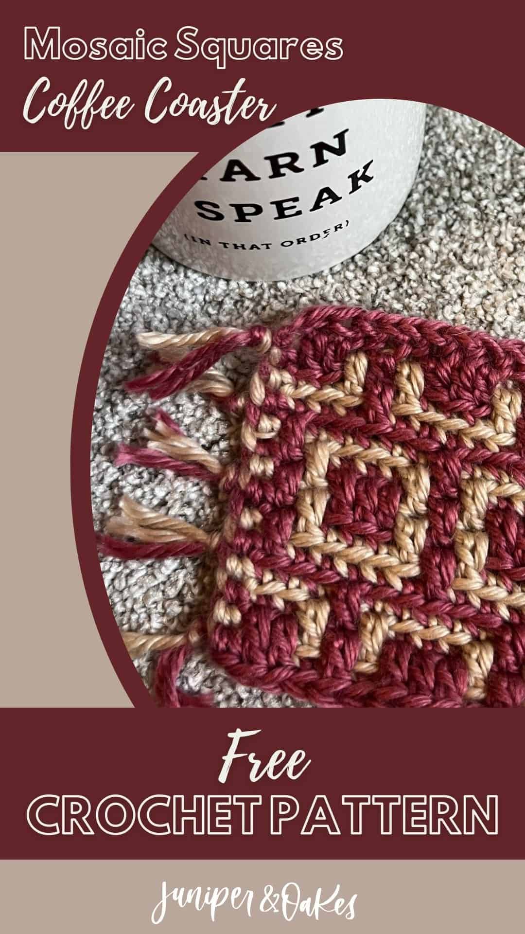 Detailed crochet overlay mosaic pattern featuring Juniper and Oakes design.