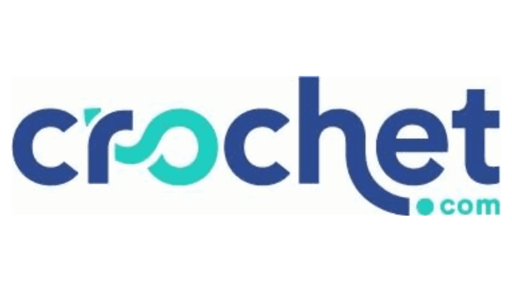 Crochet logo with blue and teal design for About section.
