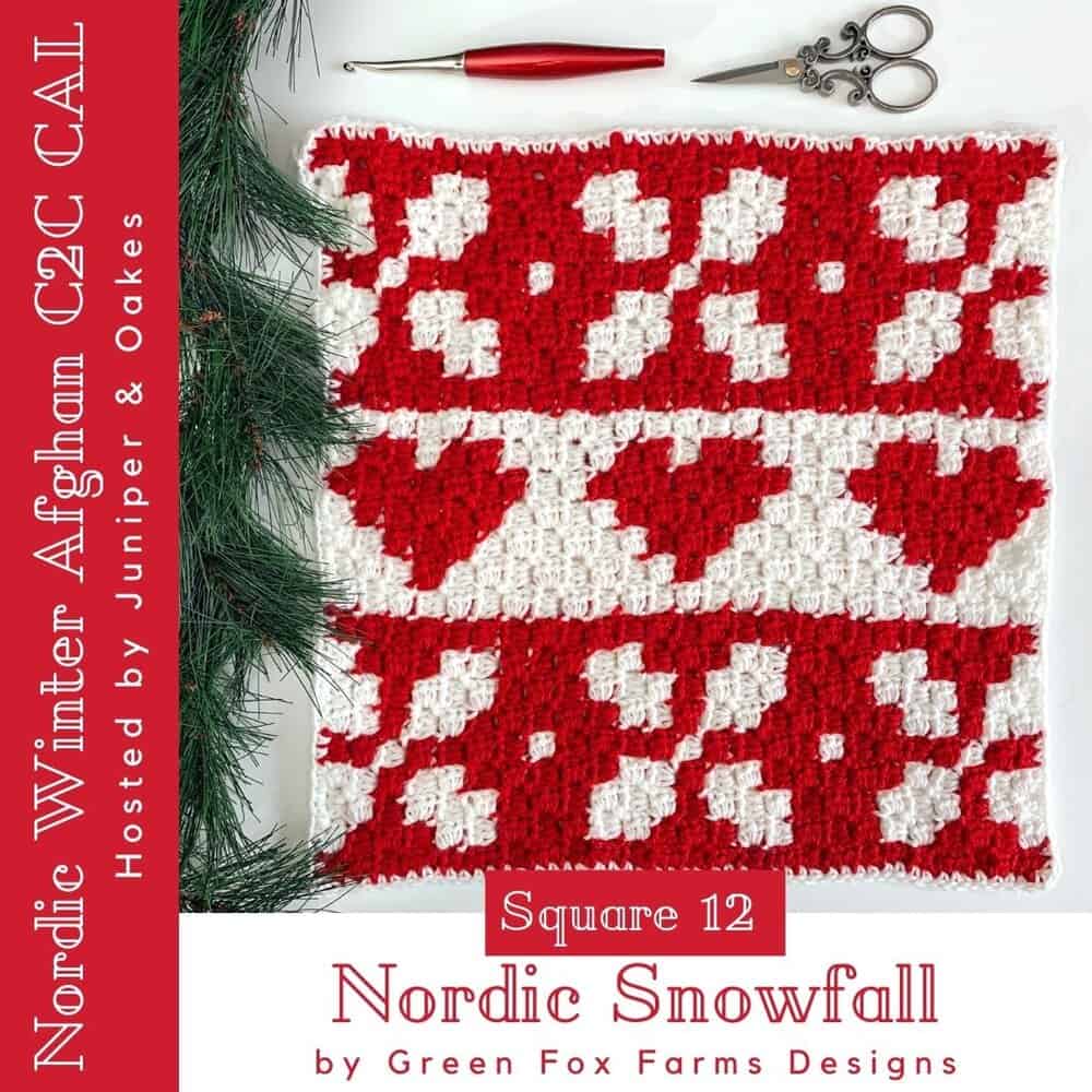 Festive red and white Nordic snowflake pattern for holiday decor. Perfect for cozy winter settings a.