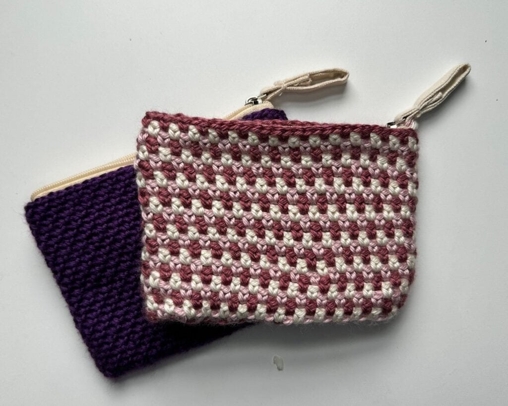 Crochet pouches, handmade accessories, Juniper and Oakes.