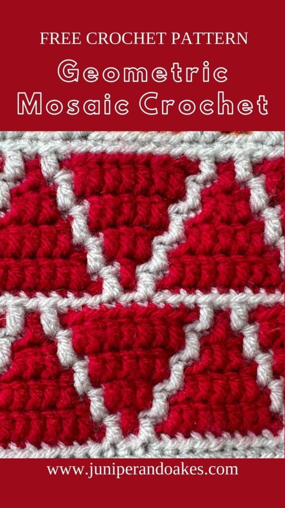 Pin image for Section 1 of the Mosaic in a Month CAL, a mosaic crochet triangle blanket pattern