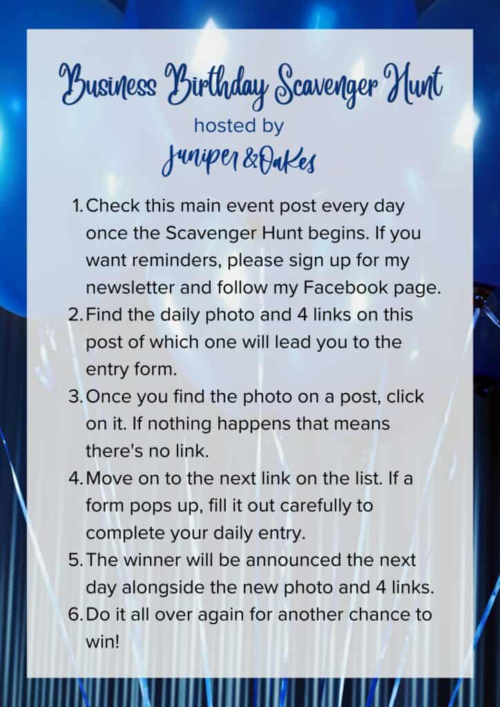 Business Birthday Scavenger Hunt - Instructions
