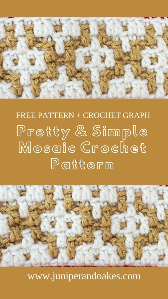 Pin Image featuring the DooDads - A Pretty & Simple Mosaic Crochet Pattern - Free Pattern + Chart