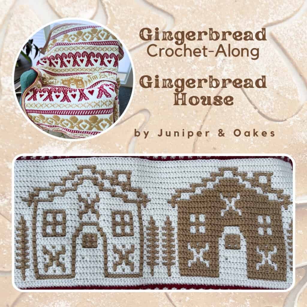Mosaic Crochet Gingerbread House Pattern Thumbnail