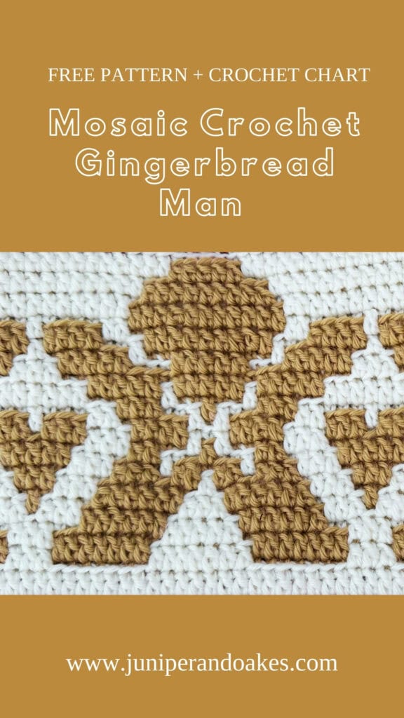 Gingerbread CAL Pin - mosaic crochet gingerbread man pattern