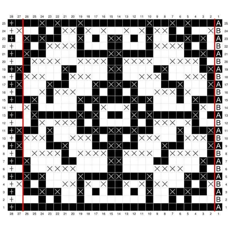 Mosaic Nordic Star Scarf - Crochet Chart