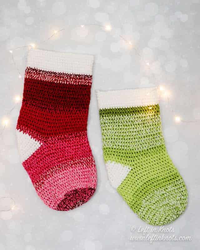 Easy Crochet Christmas Stocking with Two Strands by Left in Knots