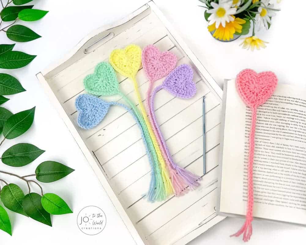 Heart Crochet Bookmark by Jo to the World