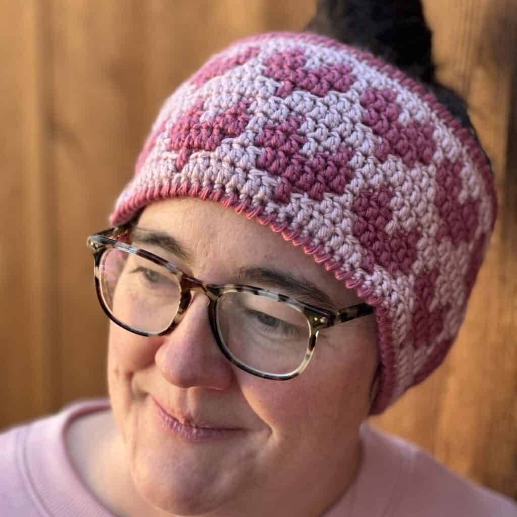 Mosaic Hearts Headband crochet pattern