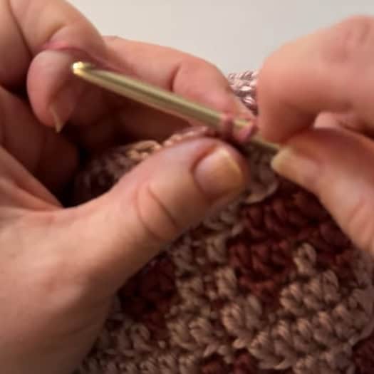 crab stitch reverse single crochet tutorial - step 3