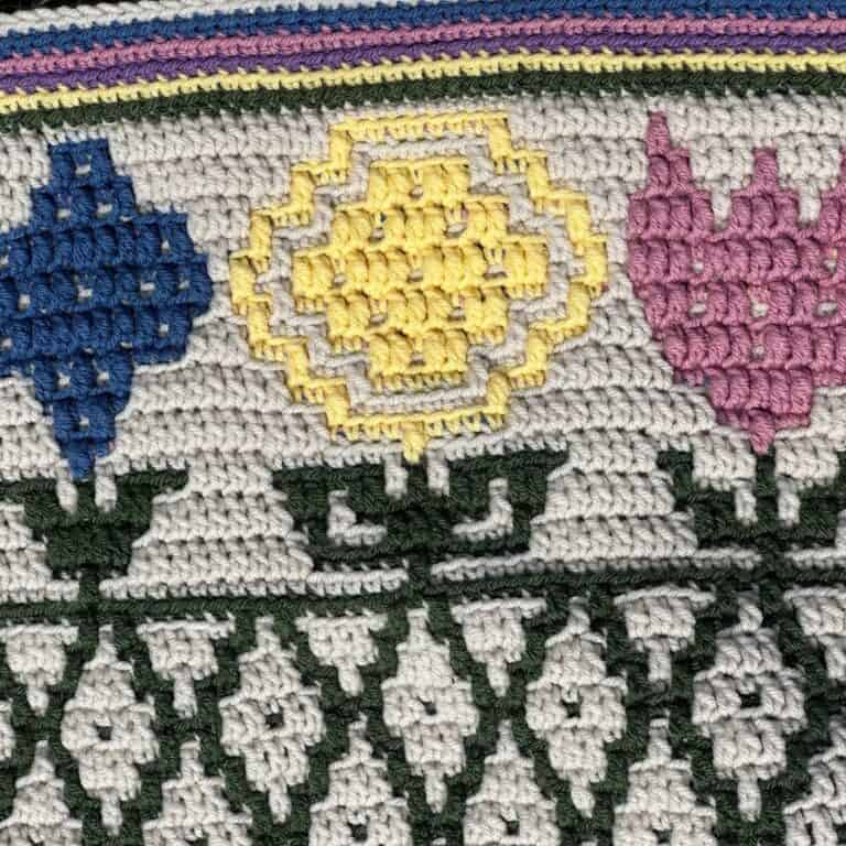 Mosaic Crochet Flower Blanket - Flower Garden Pattern in Multiple Colors