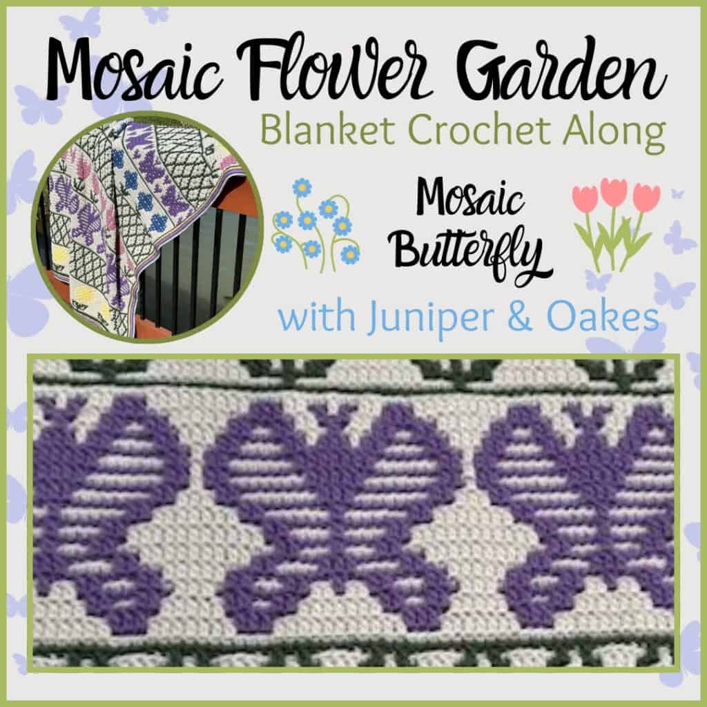 Mosaic Crochet Flower Blanket - Mosaic Butterfly Thumbnail