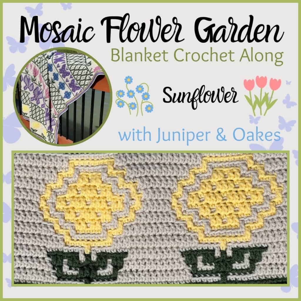 Mosaic Crochet Flower Blanket - Sunflower Thumbnail