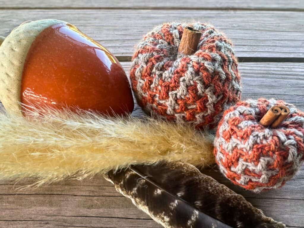 Argyle Mosaic Crochet Pumpkins
