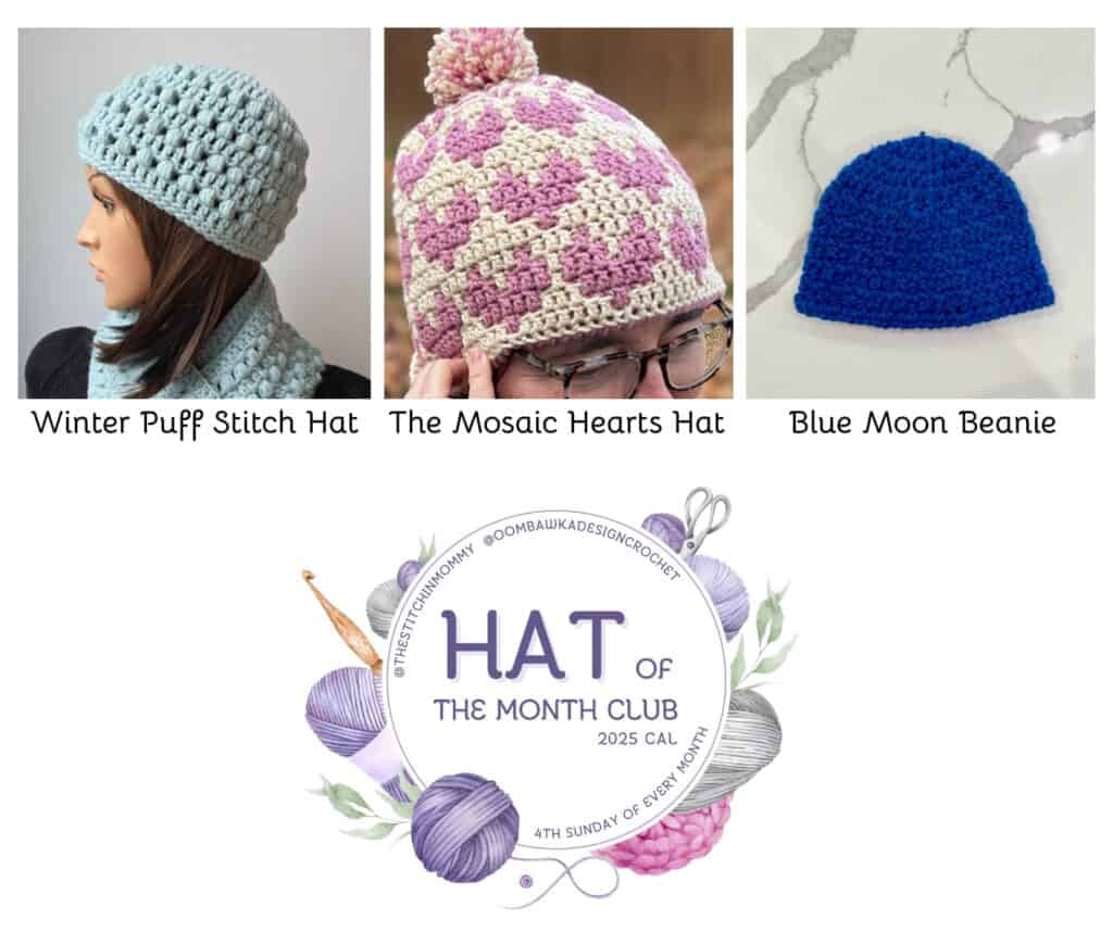 Featured Patterns in the Hat of the Month Club CAL 2026