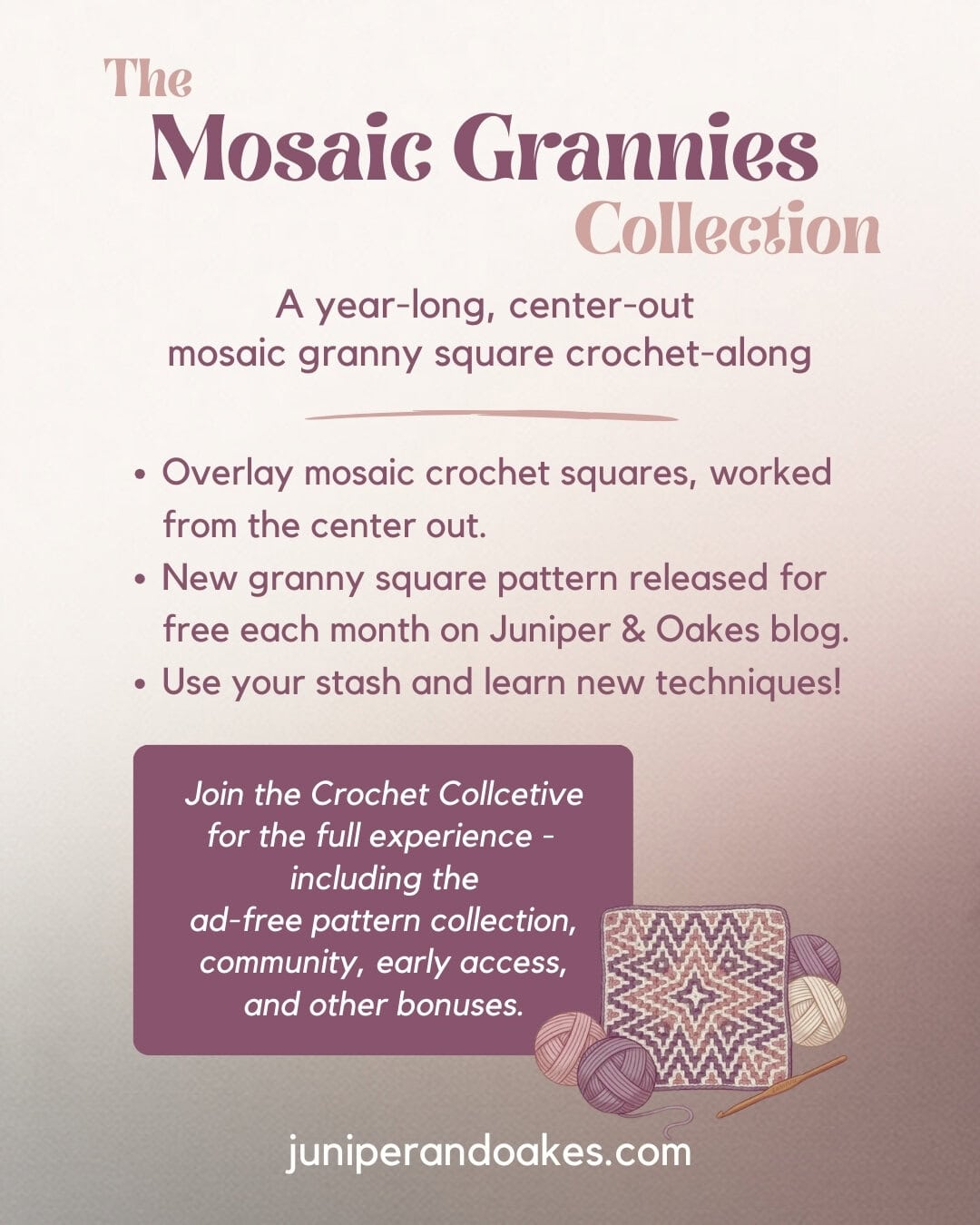 Mosaic Granny Square Blanket CAL details