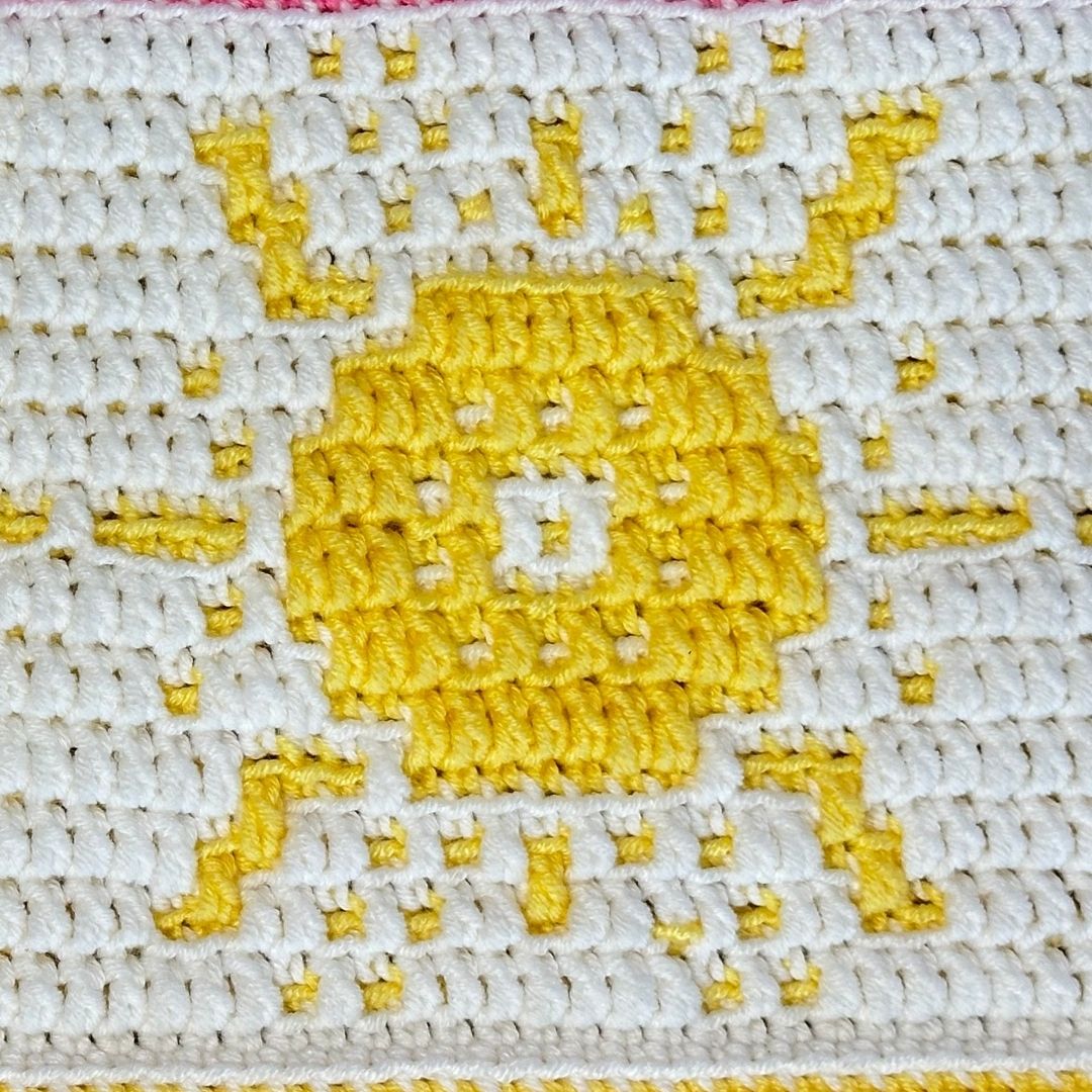 Hand-stitched sunflower mosaic for Great Summer Mosaic CAL.
