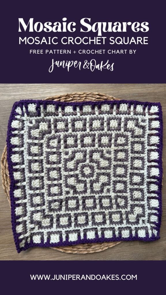 Pin the Mosaic Squares crochet square pattern on Pinterest