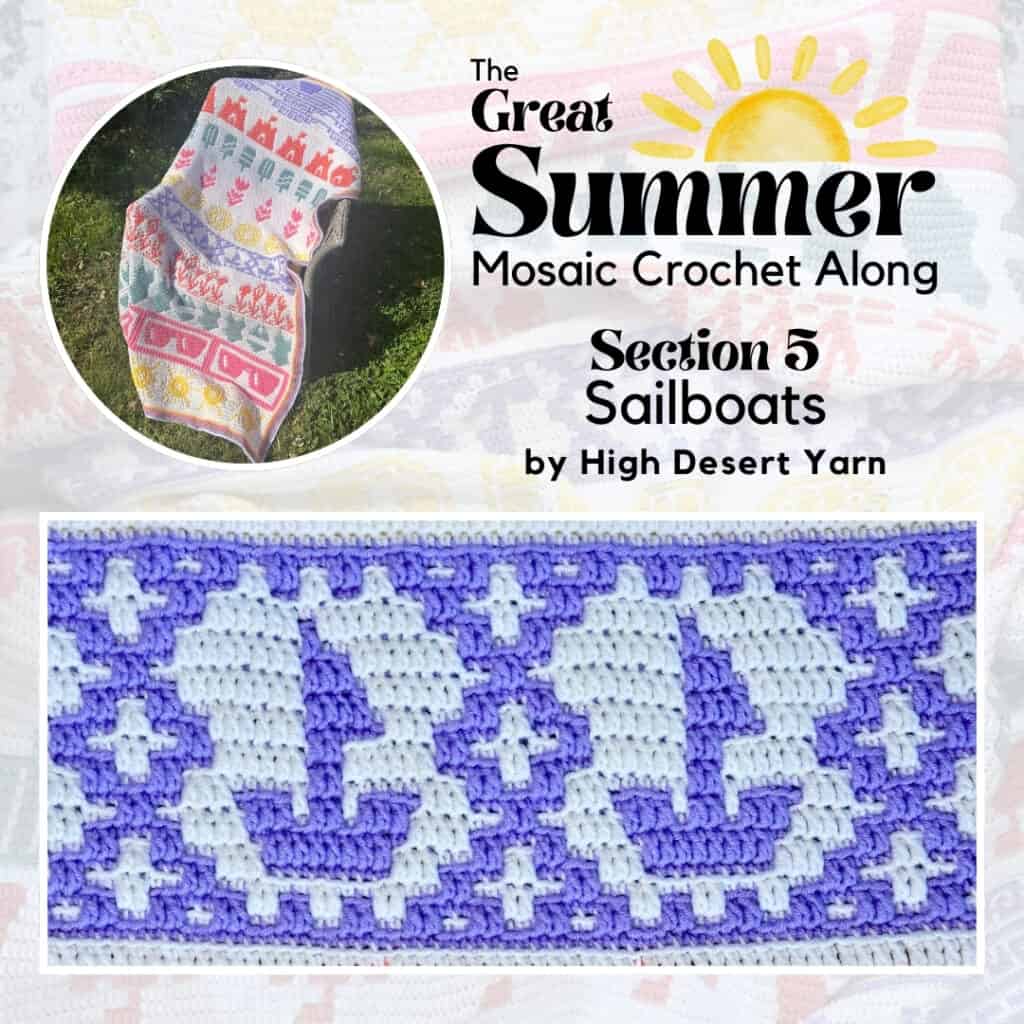 Summer Mosaic Crochet Blanket Pattern for a vibrant, colorful blanket inspired by sailboats. Perfect.