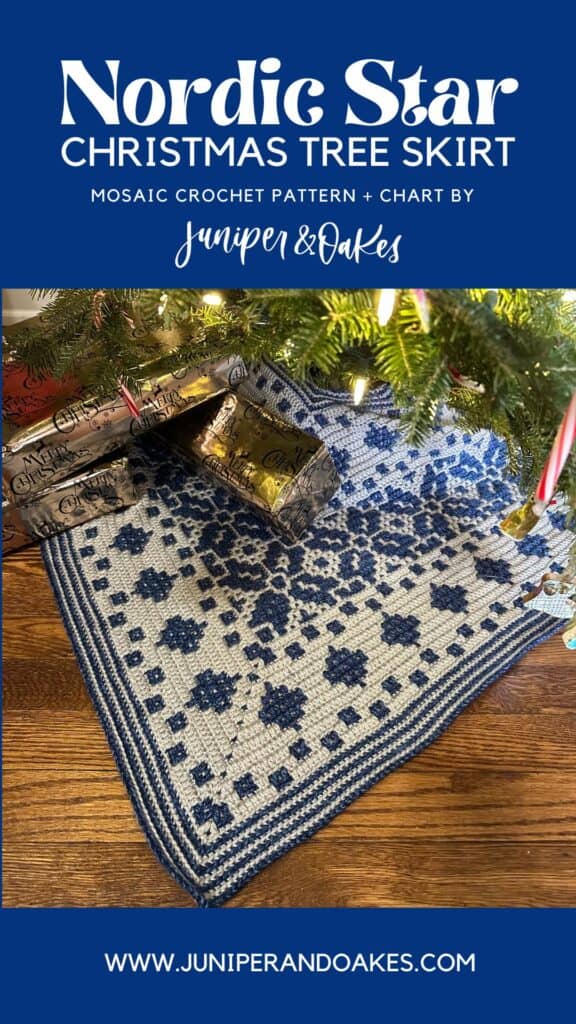 Pin the Nordic Star Mosaic Crochet Christmas Tree Skirt on Pinterest