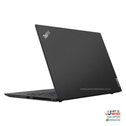 Black Lenovo ThinkPad laptop for professional use, lightweight and durable device.