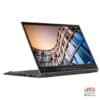 Lightweight Lenovo laptop with sleek design and vibrant display showcasing architectural buildings.