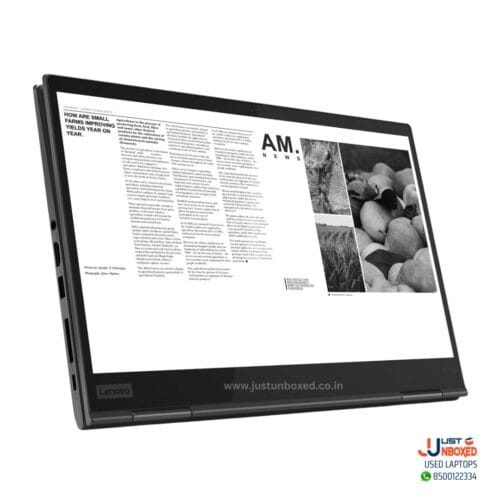 1. Used Lenovo foldable laptop with black-and-white screen display for sale.